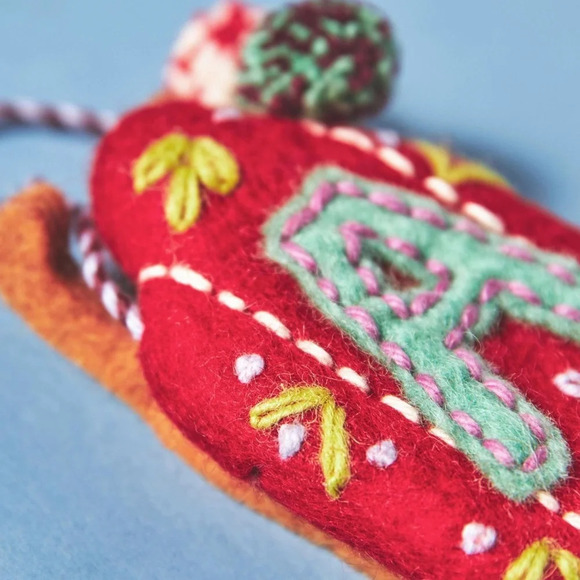 Anthropologie Snow Day Monogram Christmas Ornament A - Picture 2 of 3